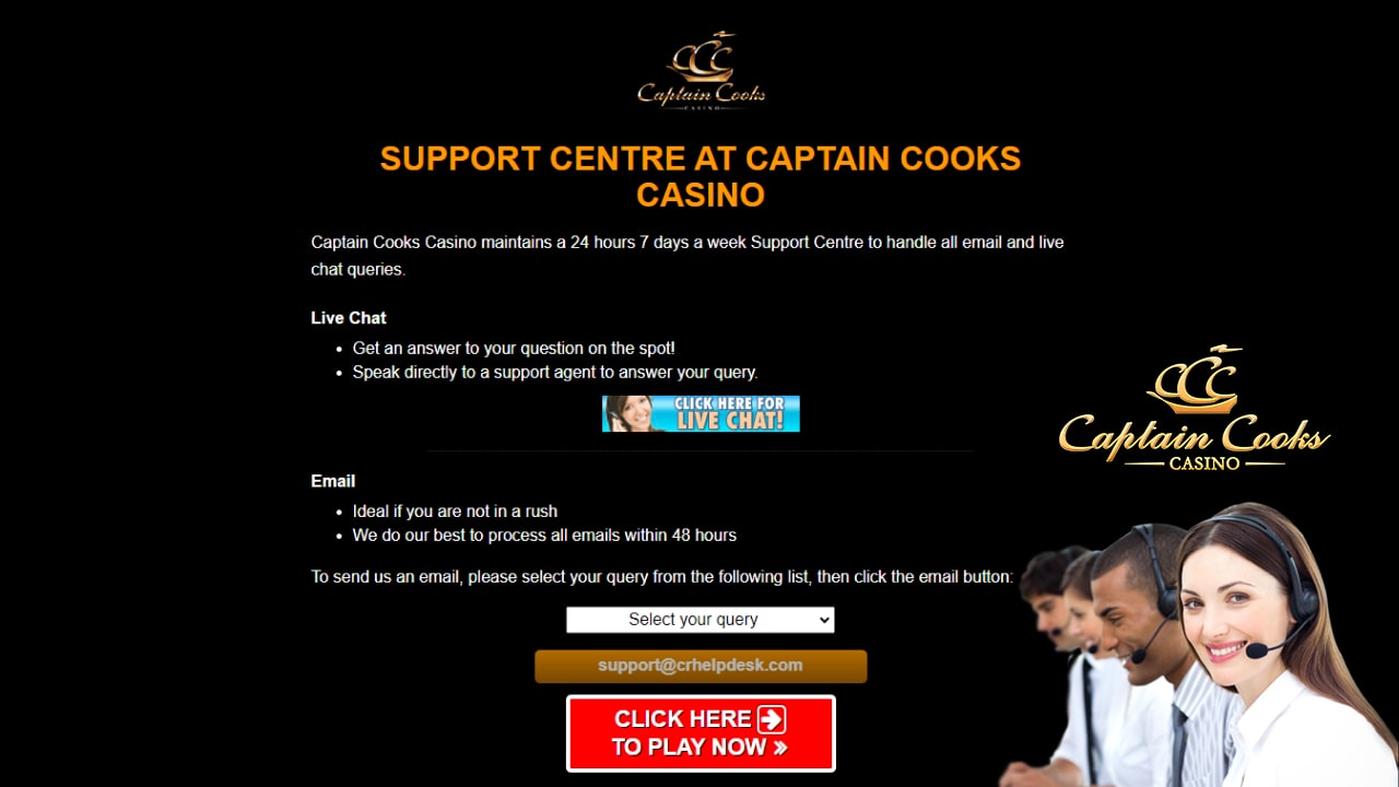 Captain cooks customer support