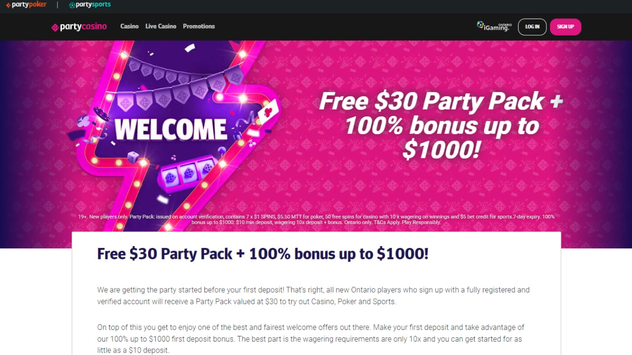 Party casino bonuses