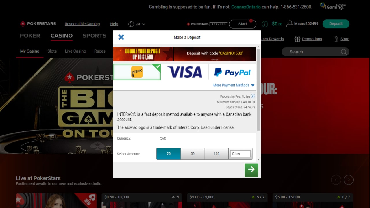 Poker stars payment methods